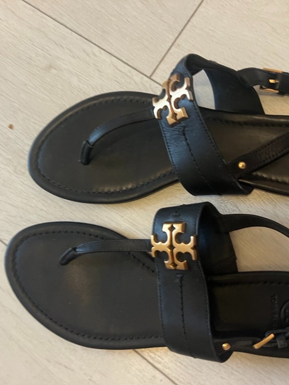 Tory Burch Black Leather Miller Logo Slingback Sandals | Never W